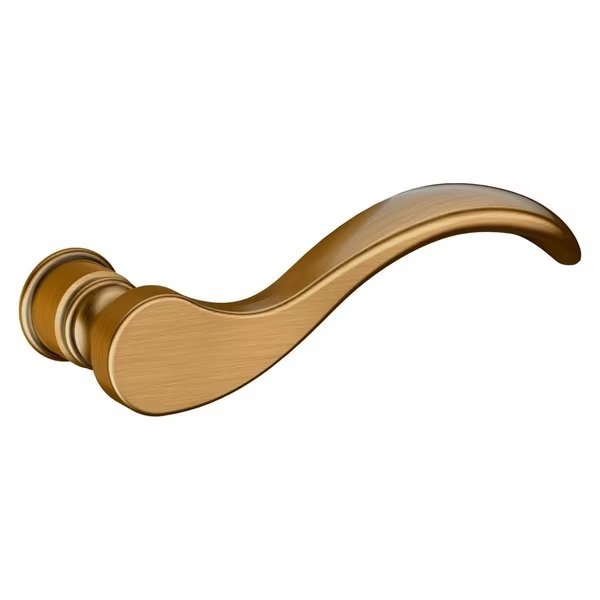 Wave Lever Satin Brass with Brown Door Levers Satin Brass with Brown, BALDWIN ESTATE, Mfr# 5455V.060.LMR